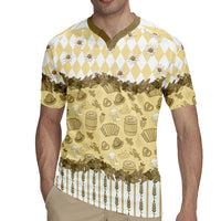 Oktoberfest Bavarian Heritage Rugby Jersey Edelweiss Beer Festival Gold Pattern