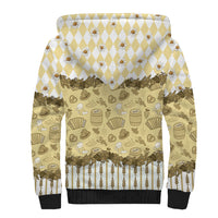 Oktoberfest Bavarian Heritage Sherpa Hoodie Edelweiss Beer Festival Gold Pattern