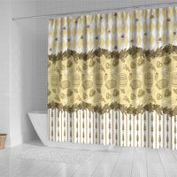 Oktoberfest Bavarian Heritage Shower Curtain Edelweiss Beer Festival Gold Pattern