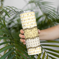 Oktoberfest Bavarian Heritage Skinny Tumbler Edelweiss Beer Festival Gold Pattern