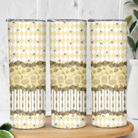 Oktoberfest Bavarian Heritage Skinny Tumbler Edelweiss Beer Festival Gold Pattern