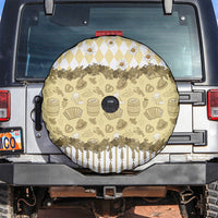 Oktoberfest Bavarian Heritage Spare Tire Cover Edelweiss Beer Festival Gold Pattern