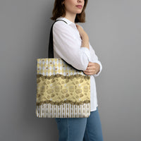 Oktoberfest Bavarian Heritage Tote Bag Edelweiss Beer Festival Gold Pattern