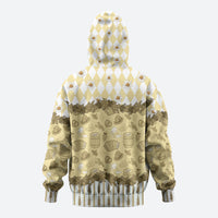 Oktoberfest Bavarian Heritage Zip Hoodie Edelweiss Beer Festival Gold Pattern