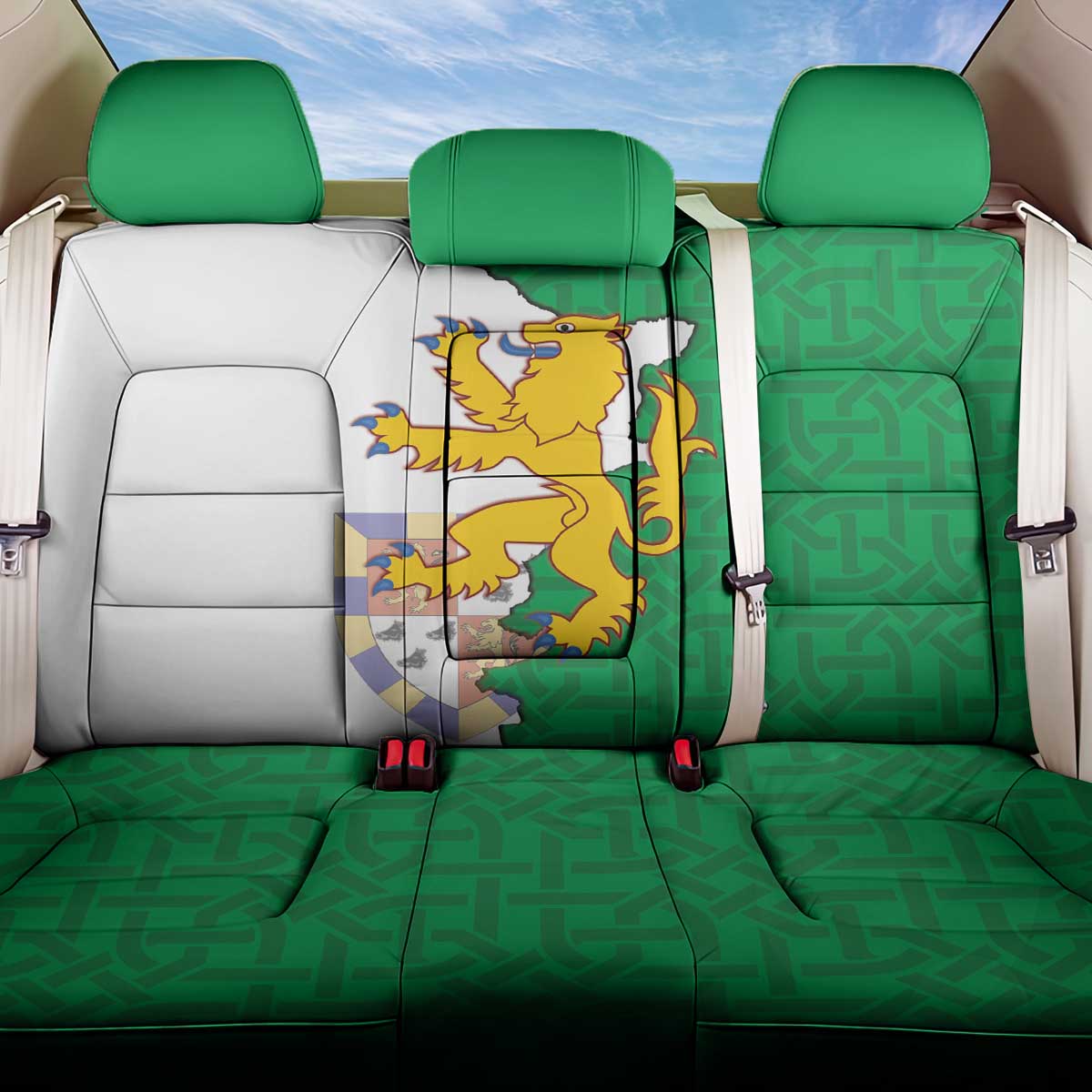 Radnorshire Wales Back Car Seat Cover Map and Emblem Celtic Style - Wonder Print Shop