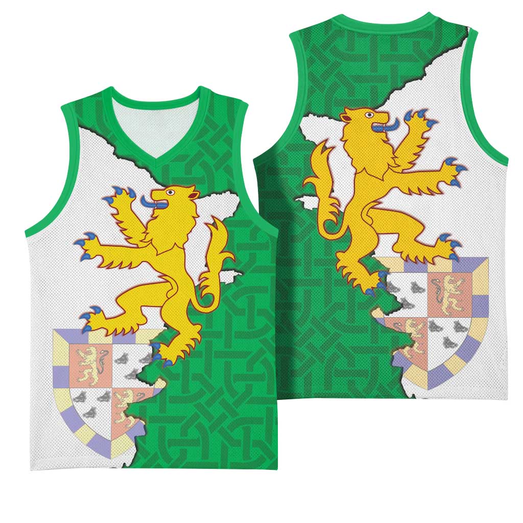 Radnorshire Wales Basketball Jersey Map and Emblem Celtic Style - Wonder Print Shop