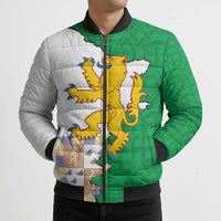 Radnorshire Wales Bomber Puffer Jacket Map and Emblem Celtic Style - Wonder Print Shop