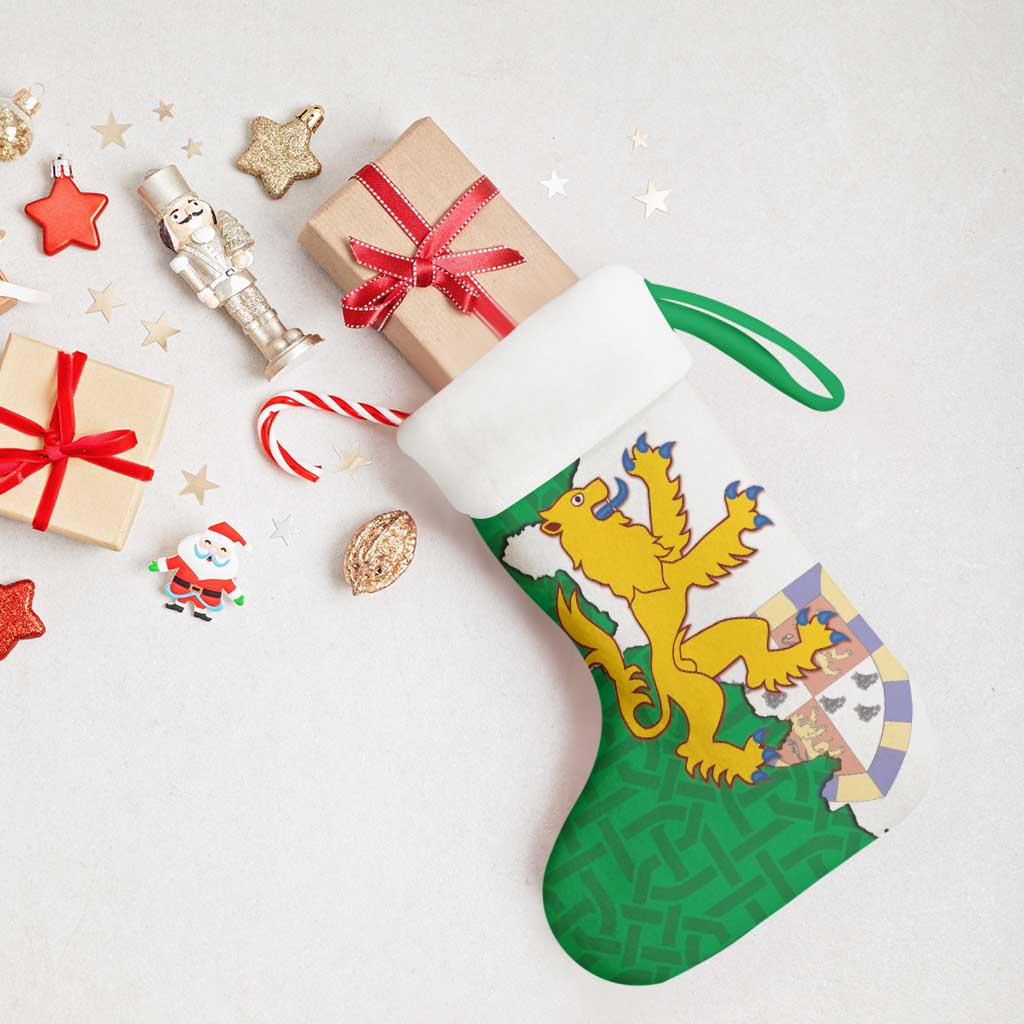 Radnorshire Wales Christmas Stocking Map and Emblem Celtic Style - Wonder Print Shop