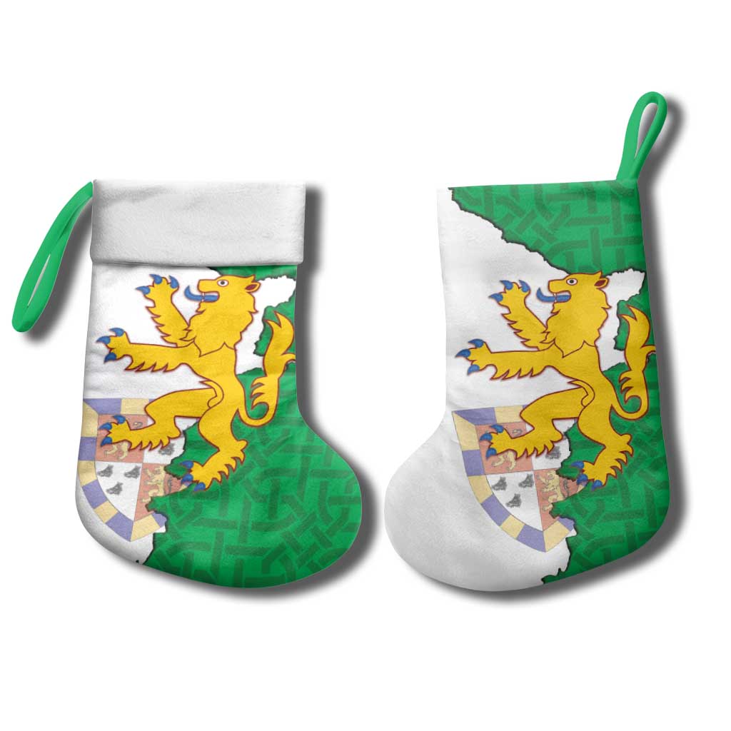 Radnorshire Wales Christmas Stocking Map and Emblem Celtic Style - Wonder Print Shop