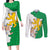 Radnorshire Wales Couples Matching Long Sleeve Bodycon Dress and Long Sleeve Button Shirt Map and Emblem Celtic Style - Wonder Print Shop