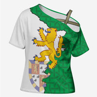 Radnorshire Wales Cross Shoulder Shirt Map and Emblem Celtic Style - Wonder Print Shop