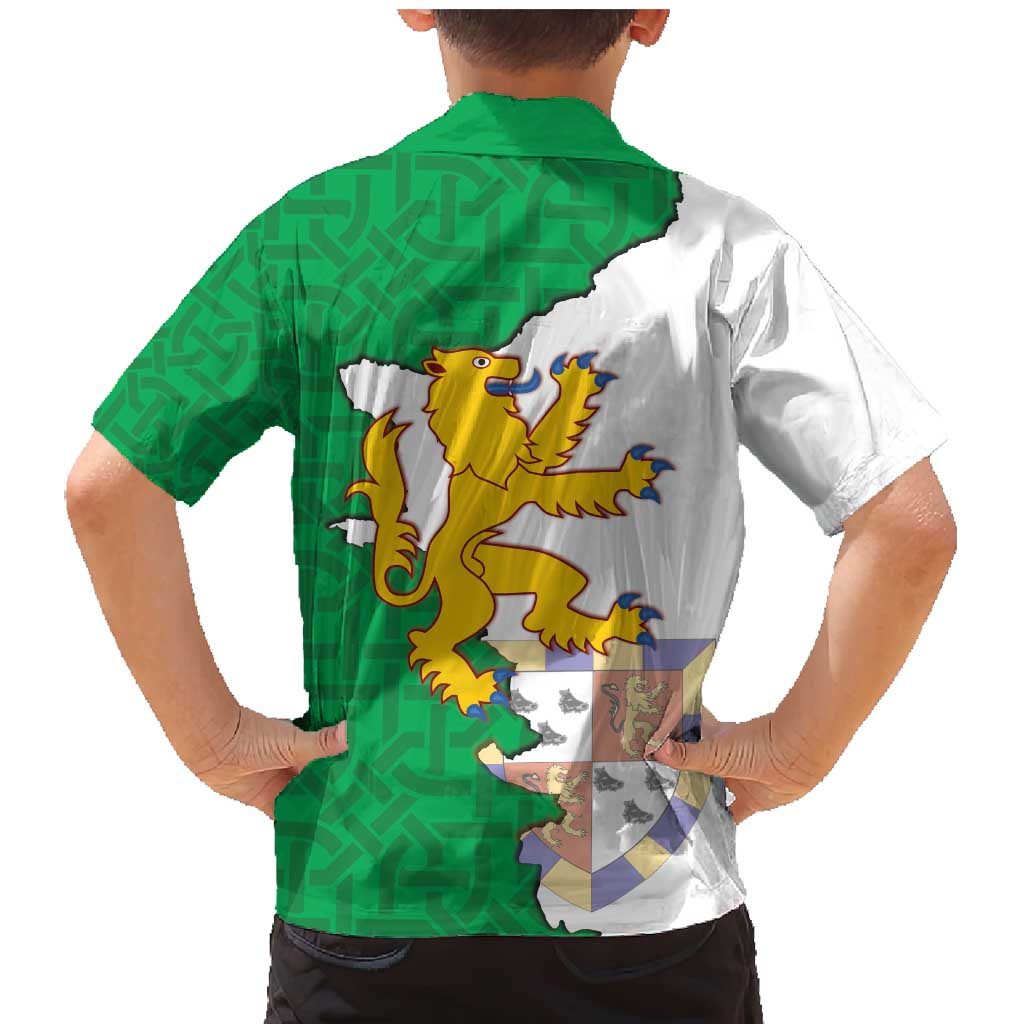 Radnorshire Wales Family Matching Mermaid Dress and Hawaiian Shirt Map and Emblem Celtic Style - Wonder Print Shop