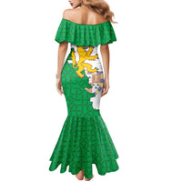 Radnorshire Wales Family Matching Mermaid Dress and Hawaiian Shirt Map and Emblem Celtic Style - Wonder Print Shop