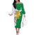Radnorshire Wales Family Matching Off The Shoulder Long Sleeve Dress and Hawaiian Shirt Map and Emblem Celtic Style - Wonder Print Shop