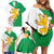 Radnorshire Wales Family Matching Off Shoulder Short Dress and Hawaiian Shirt Map and Emblem Celtic Style - Wonder Print Shop