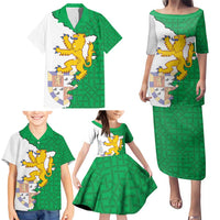 Radnorshire Wales Family Matching Puletasi and Hawaiian Shirt Map and Emblem Celtic Style - Wonder Print Shop