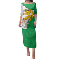 Radnorshire Wales Family Matching Puletasi and Hawaiian Shirt Map and Emblem Celtic Style - Wonder Print Shop