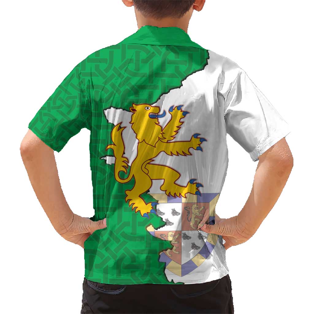 Radnorshire Wales Family Matching Short Sleeve Bodycon Dress and Hawaiian Shirt Map and Emblem Celtic Style - Wonder Print Shop