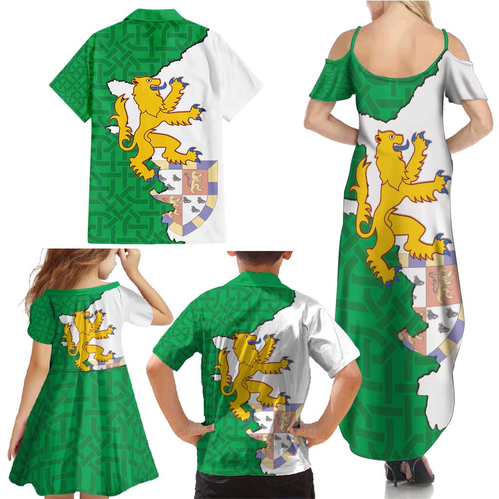 Radnorshire Wales Family Matching Summer Maxi Dress and Hawaiian Shirt Map and Emblem Celtic Style - Wonder Print Shop