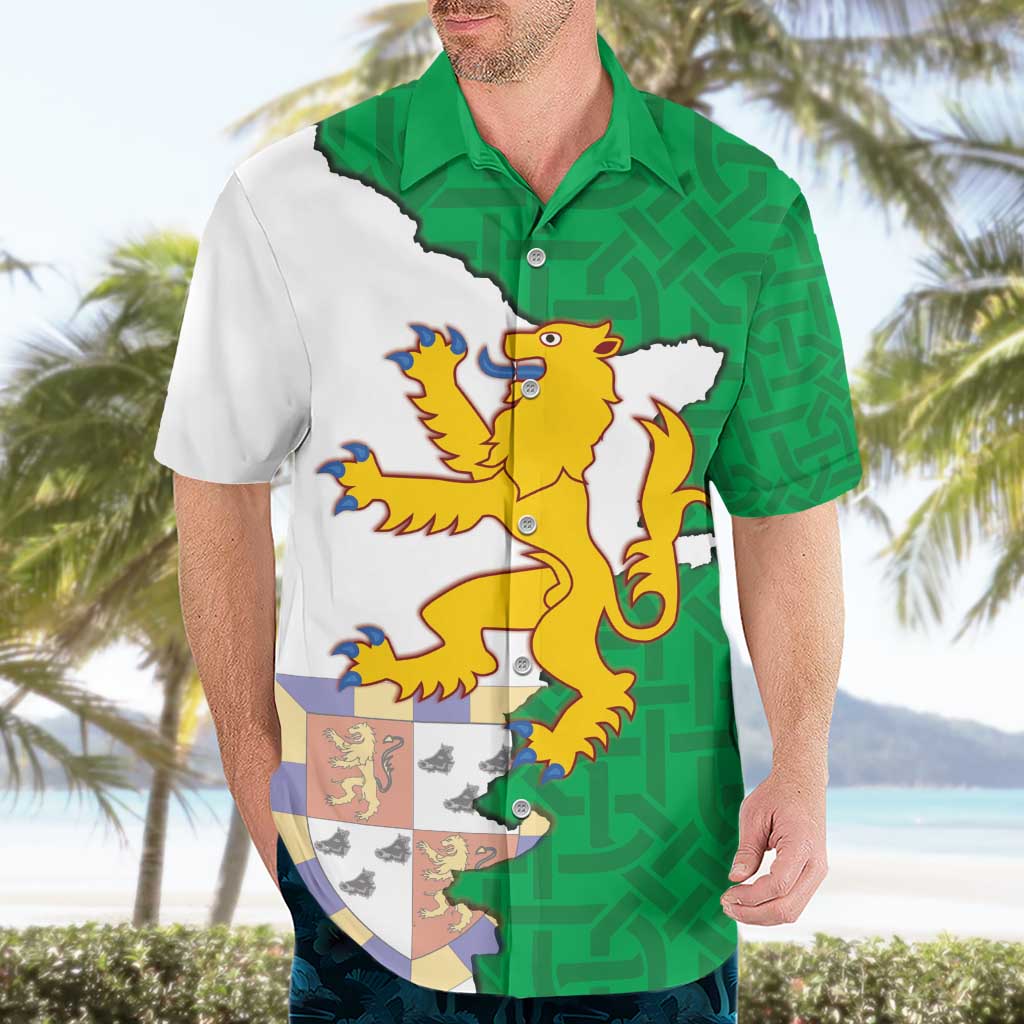 Radnorshire Wales Hawaiian Shirt Map and Emblem Celtic Style - Wonder Print Shop