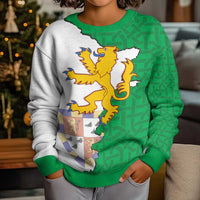 Radnorshire Wales Kid Ugly Christmas Sweater Map and Emblem Celtic Style - Wonder Print Shop