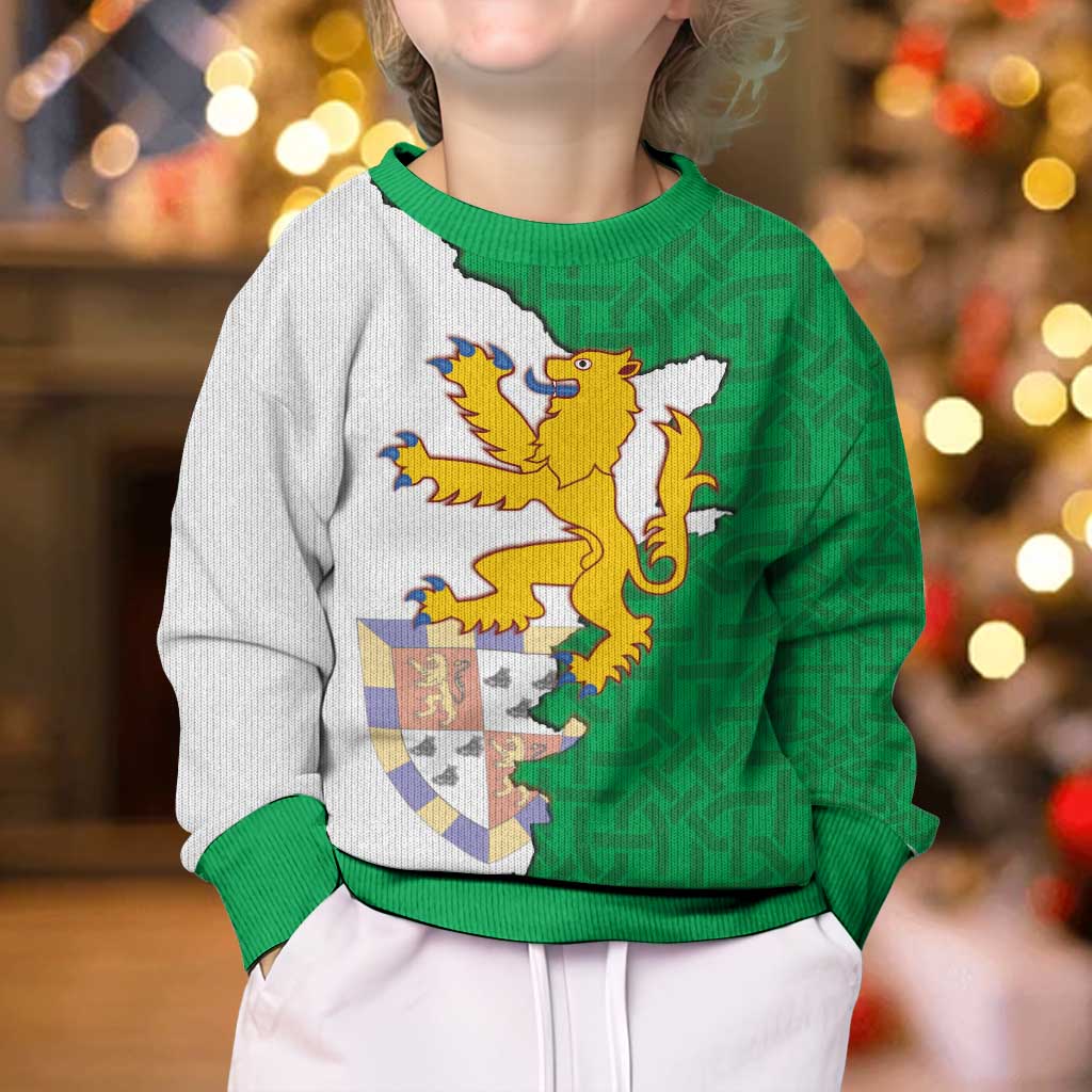 Radnorshire Wales Kid Ugly Christmas Sweater Map and Emblem Celtic Style - Wonder Print Shop