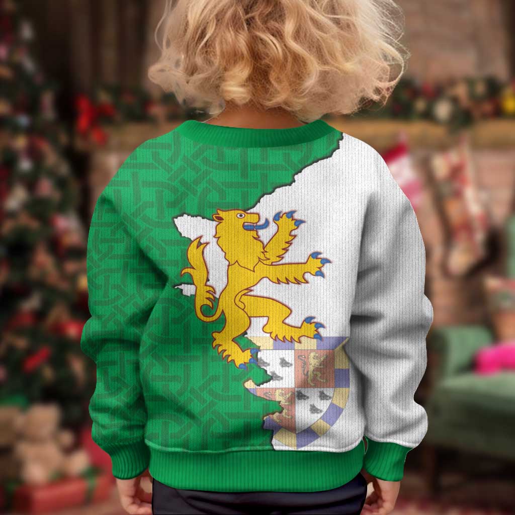 Radnorshire Wales Kid Ugly Christmas Sweater Map and Emblem Celtic Style - Wonder Print Shop