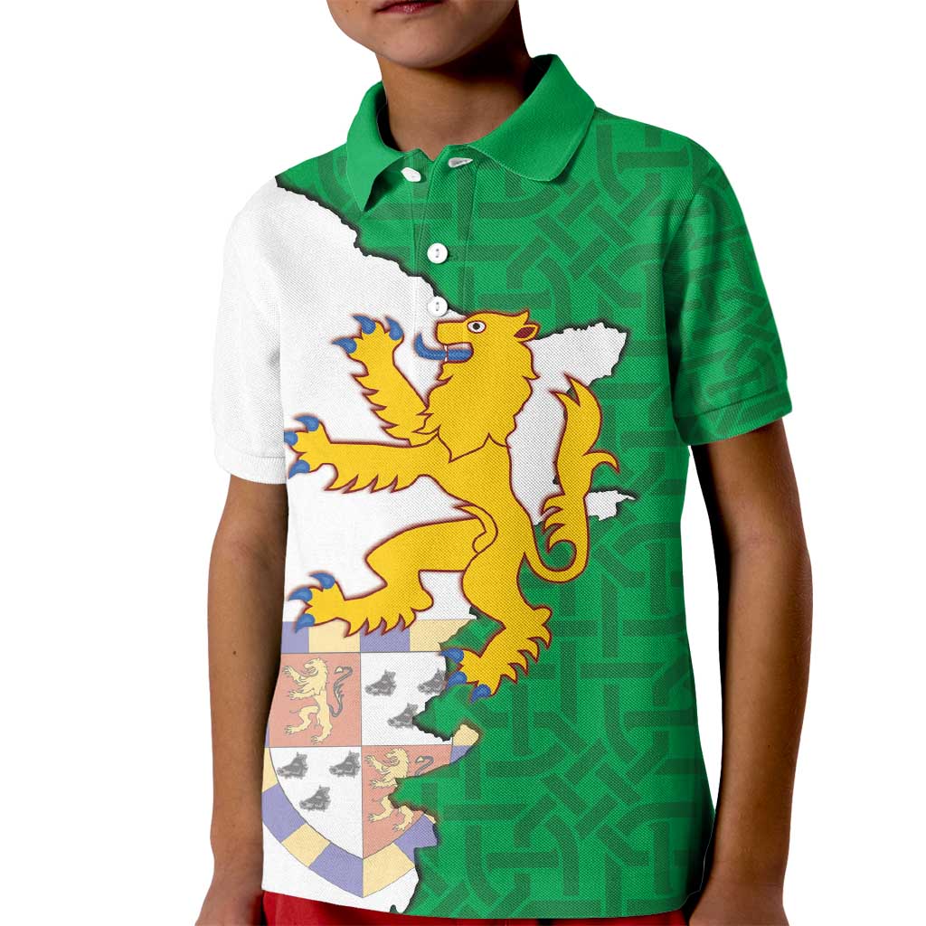 Radnorshire Wales Kid Polo Shirt Map and Emblem Celtic Style - Wonder Print Shop