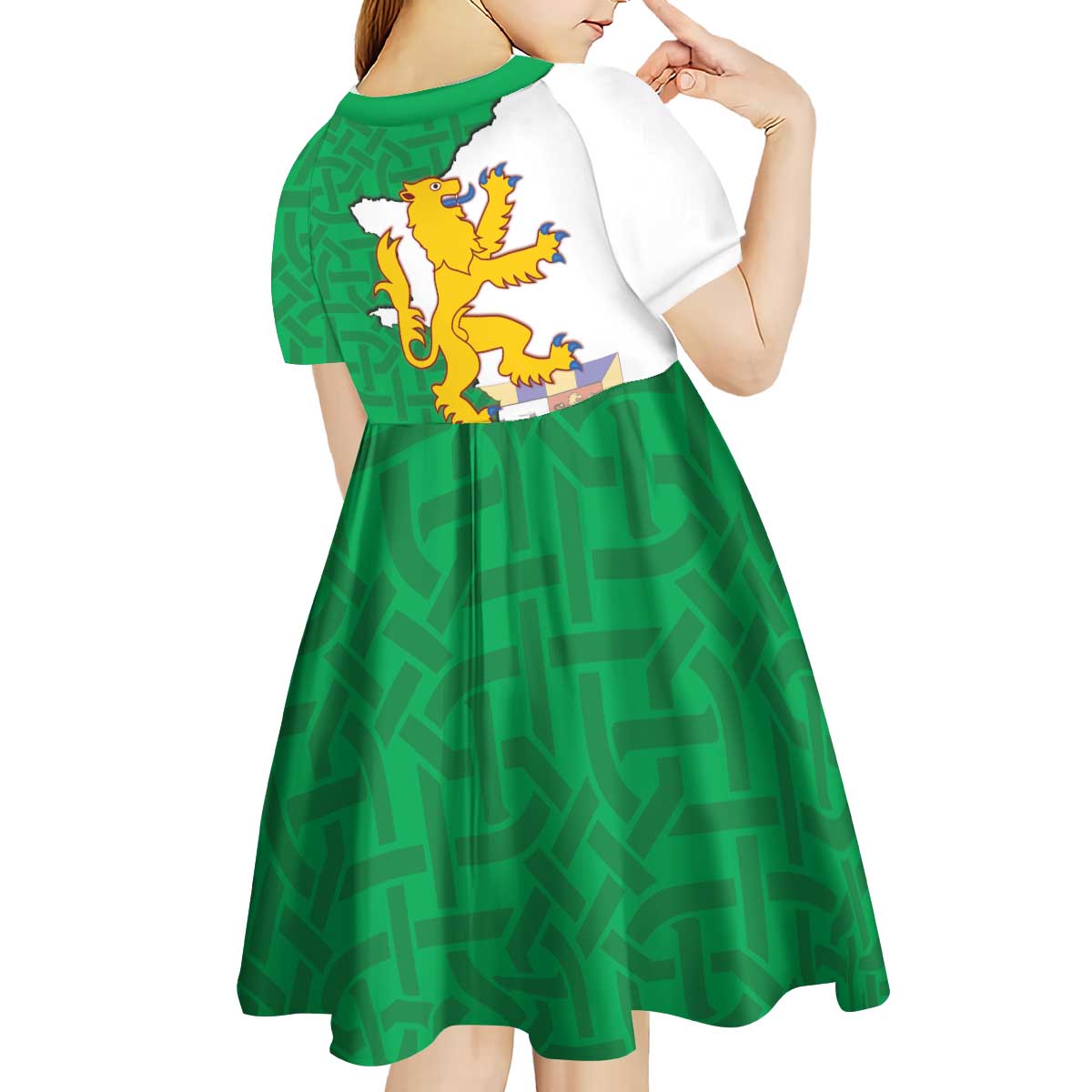 Radnorshire Wales Kid Short Sleeve Dress Map and Emblem Celtic Style - Wonder Print Shop