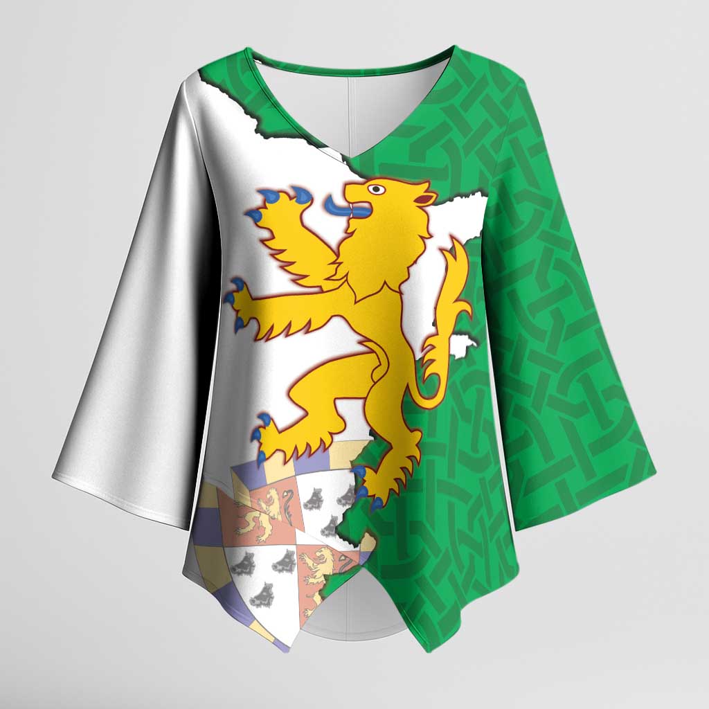 Radnorshire Wales Kimono Sleeve Blouse Map and Emblem Celtic Style - Wonder Print Shop