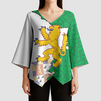 Radnorshire Wales Kimono Sleeve Blouse Map and Emblem Celtic Style - Wonder Print Shop