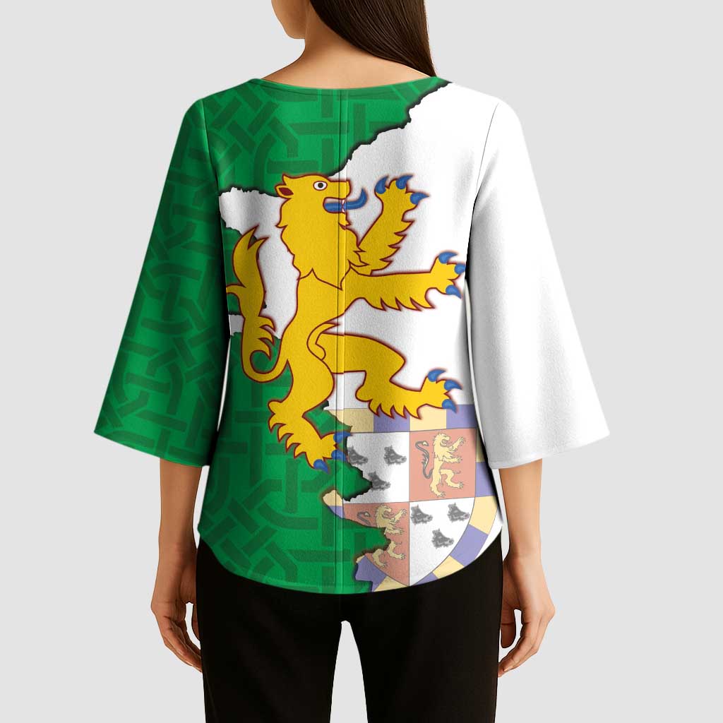 Radnorshire Wales Kimono Sleeve Blouse Map and Emblem Celtic Style - Wonder Print Shop