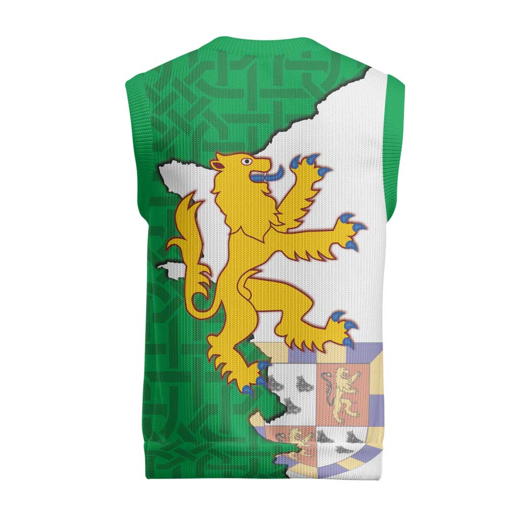Radnorshire Wales Christmas Knitted V-Neck Vest Map and Emblem Celtic Style - Wonder Print Shop