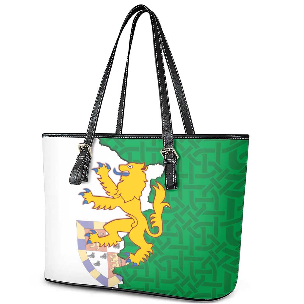 Radnorshire Wales Leather Tote Bag Map and Emblem Celtic Style - Wonder Print Shop