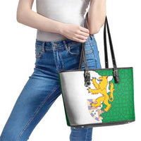 Radnorshire Wales Leather Tote Bag Map and Emblem Celtic Style - Wonder Print Shop