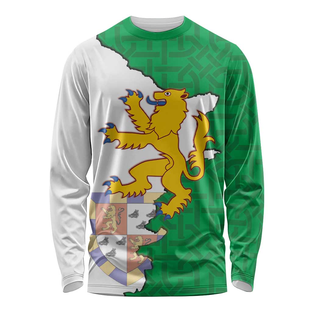 Radnorshire Wales Long Sleeve Shirt Map and Emblem Celtic Style - Wonder Print Shop