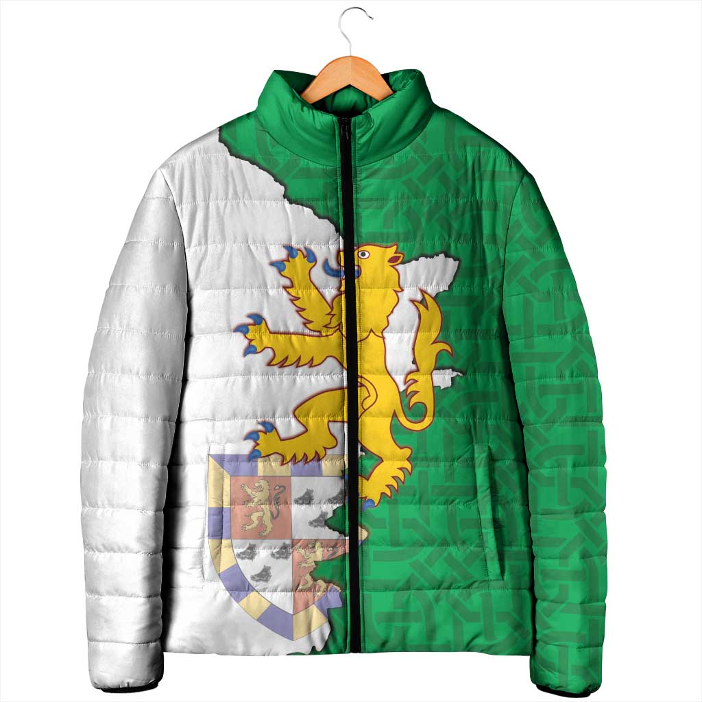 Radnorshire Wales Padded Jacket Map and Emblem Celtic Style - Wonder Print Shop