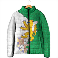 Radnorshire Wales Padded Jacket Map and Emblem Celtic Style - Wonder Print Shop