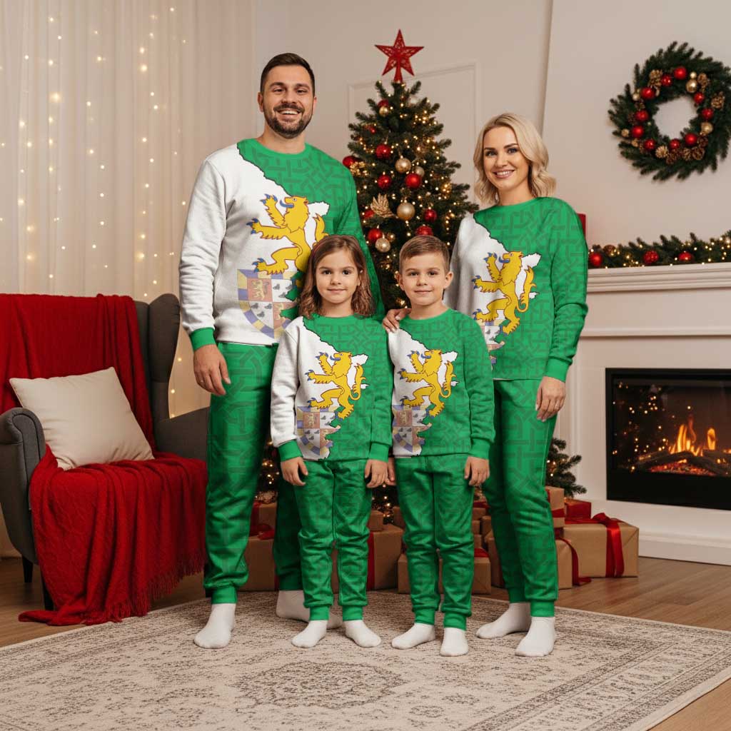 Radnorshire Wales Christmas Pajama Set Map and Emblem Celtic Style - Wonder Print Shop