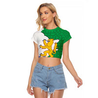 Radnorshire Wales Raglan Cropped T Shirt Map and Emblem Celtic Style - Wonder Print Shop