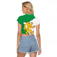 Radnorshire Wales Raglan Cropped T Shirt Map and Emblem Celtic Style - Wonder Print Shop