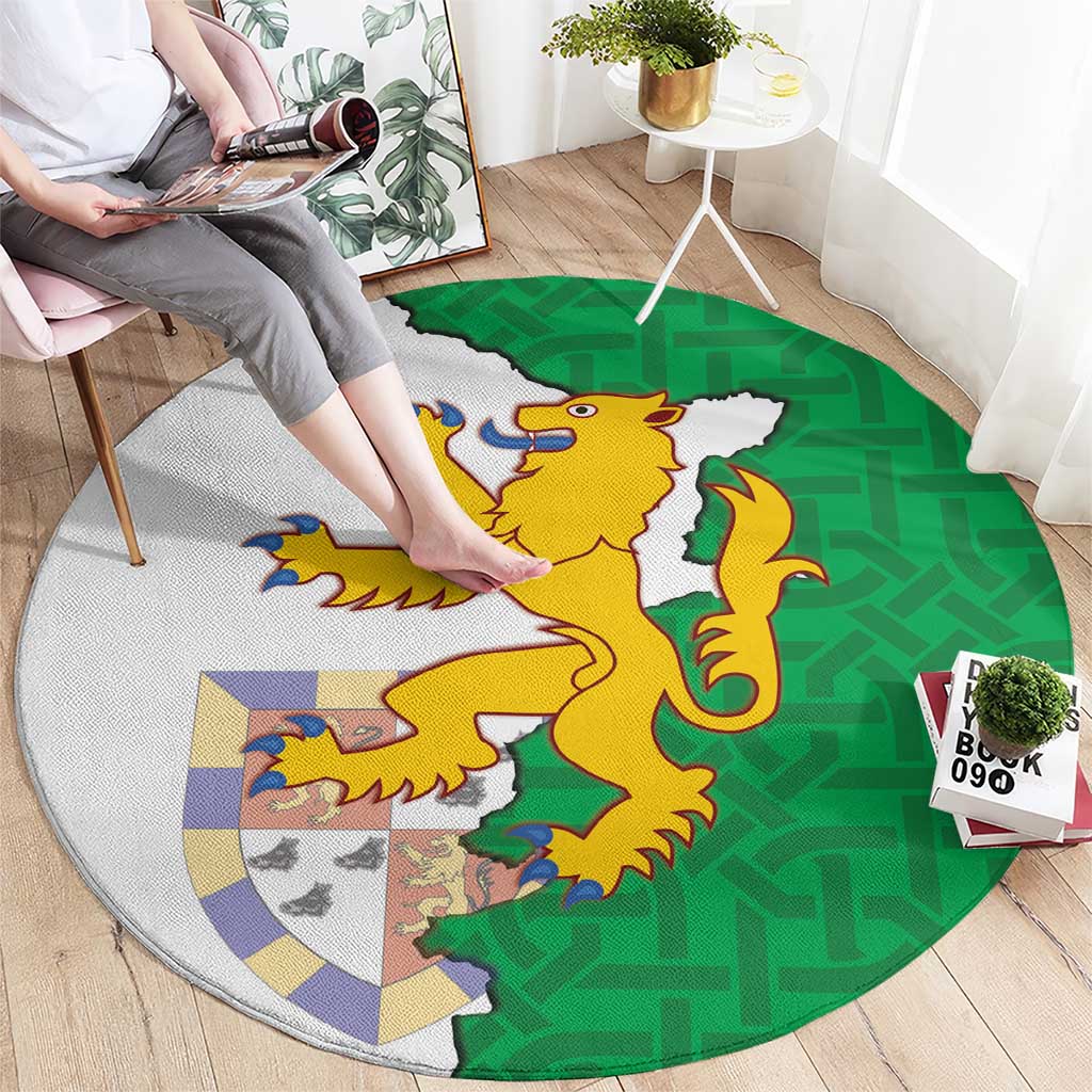 Radnorshire Wales Round Carpet Map and Emblem Celtic Style - Wonder Print Shop