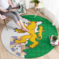 Radnorshire Wales Round Carpet Map and Emblem Celtic Style - Wonder Print Shop