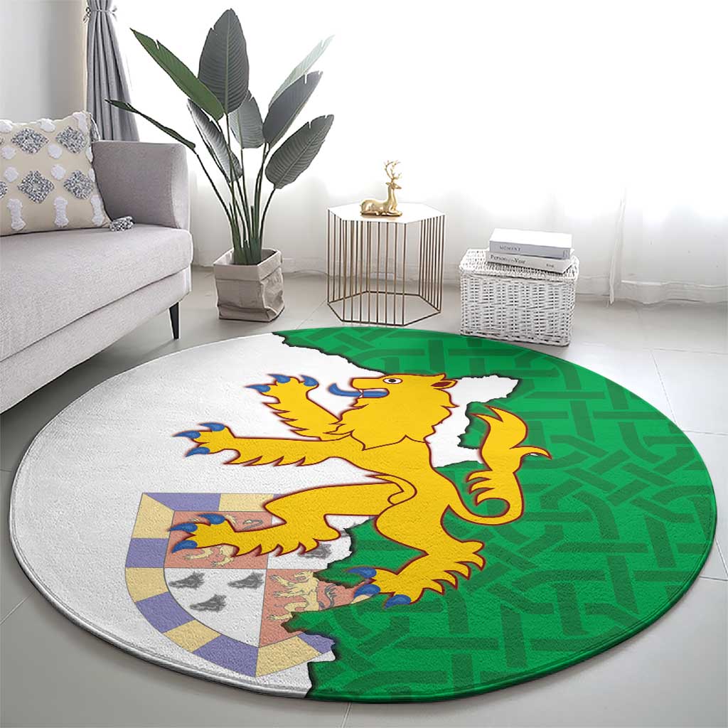 Radnorshire Wales Round Carpet Map and Emblem Celtic Style - Wonder Print Shop