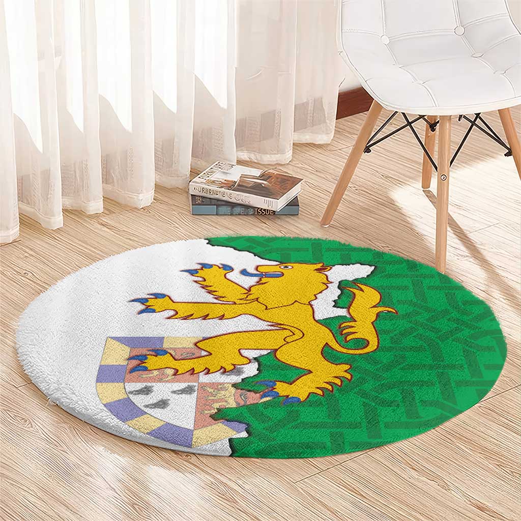 Radnorshire Wales Round Carpet Map and Emblem Celtic Style - Wonder Print Shop