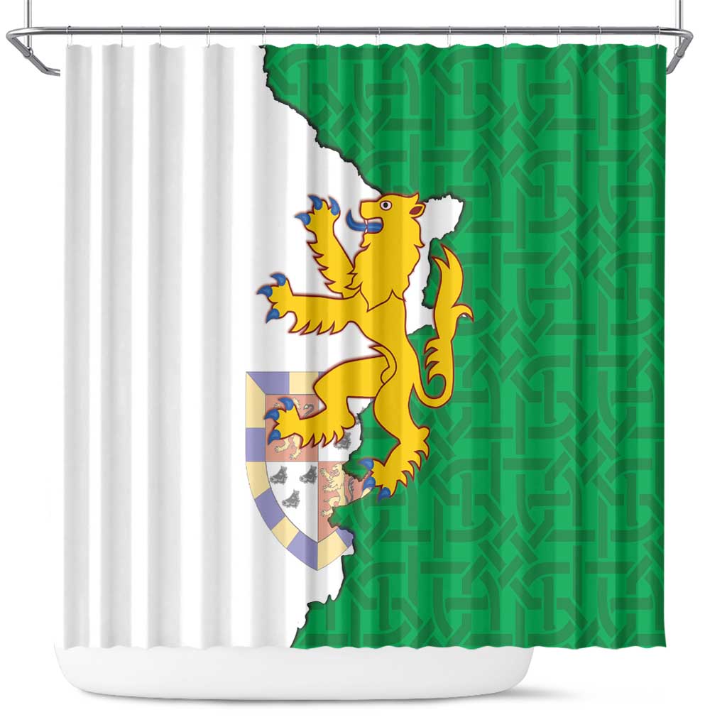Radnorshire Wales Shower Curtain Map and Emblem Celtic Style - Wonder Print Shop