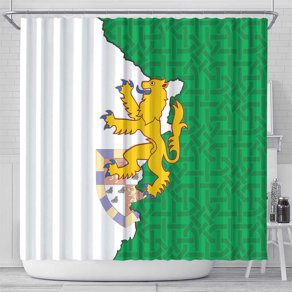 Radnorshire Wales Shower Curtain Map and Emblem Celtic Style - Wonder Print Shop