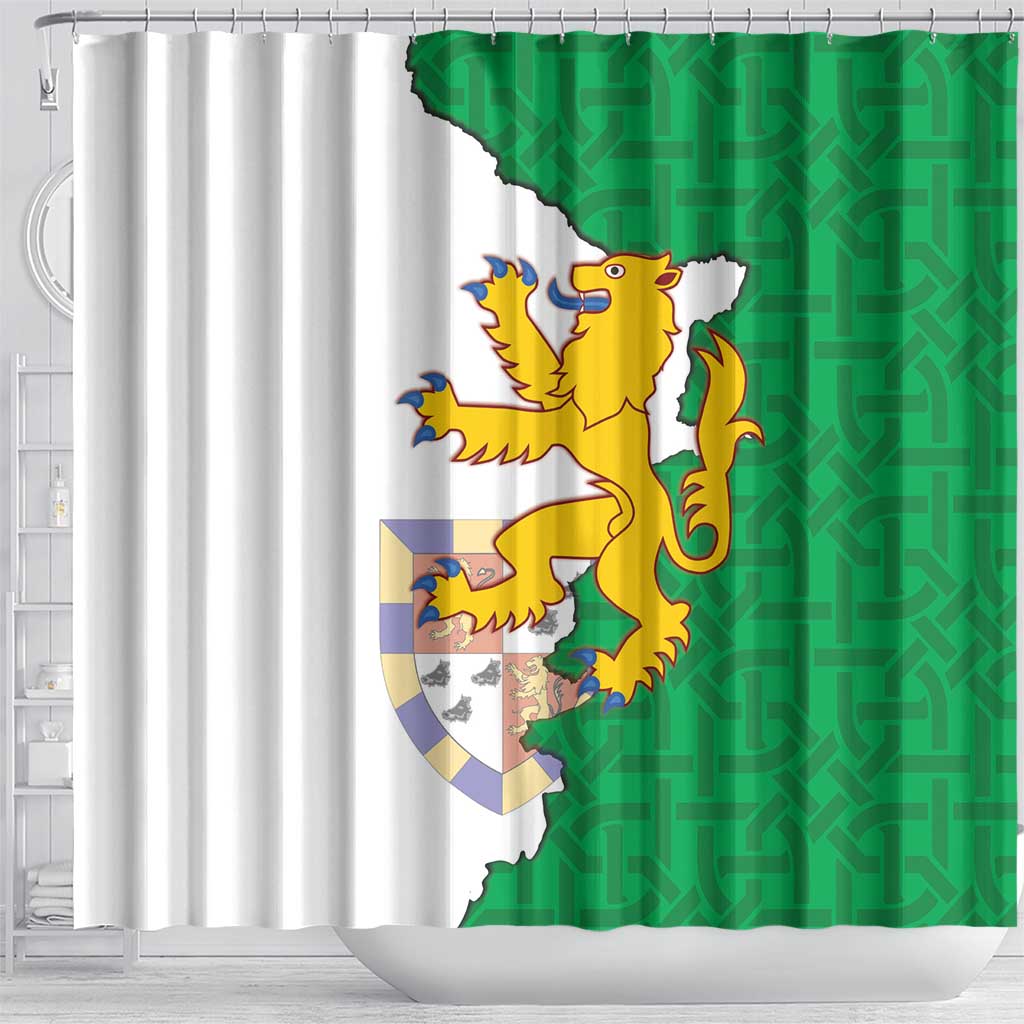 Radnorshire Wales Shower Curtain Map and Emblem Celtic Style - Wonder Print Shop