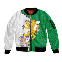 Radnorshire Wales Sleeve Zip Bomber Jacket Map and Emblem Celtic Style - Wonder Print Shop