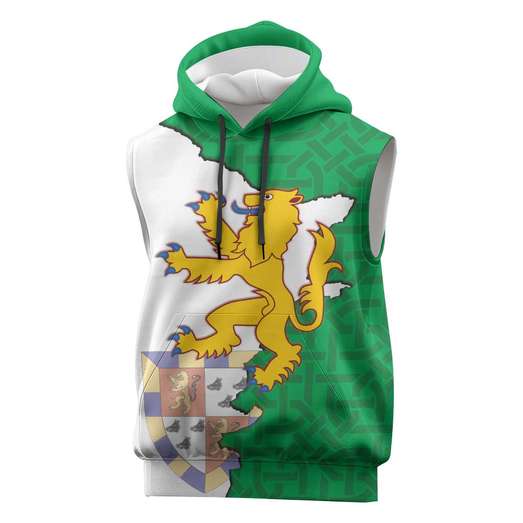 Radnorshire Wales Sleeveless Hoodie Map and Emblem Celtic Style - Wonder Print Shop